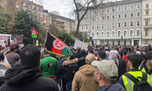 In Italy, Afghans protested against Pakistan’s attacks.