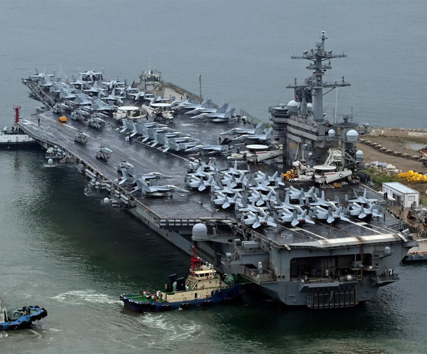 Massive fire on a U.S. Navy warship.