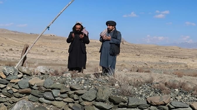 Restoration work begins on the grave of Pata Khazana author Mohammad Hotak in Zabul.