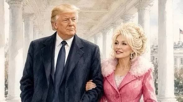 Trump faces criticism after sharing AI-generated image of himself with dolly Parton.