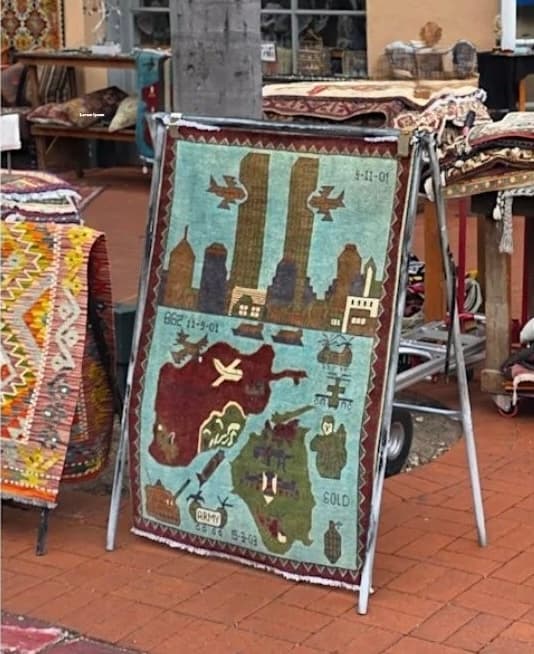 Displaying a Carpet Depicting the September 11 Attacks in California Sparks Reactions.