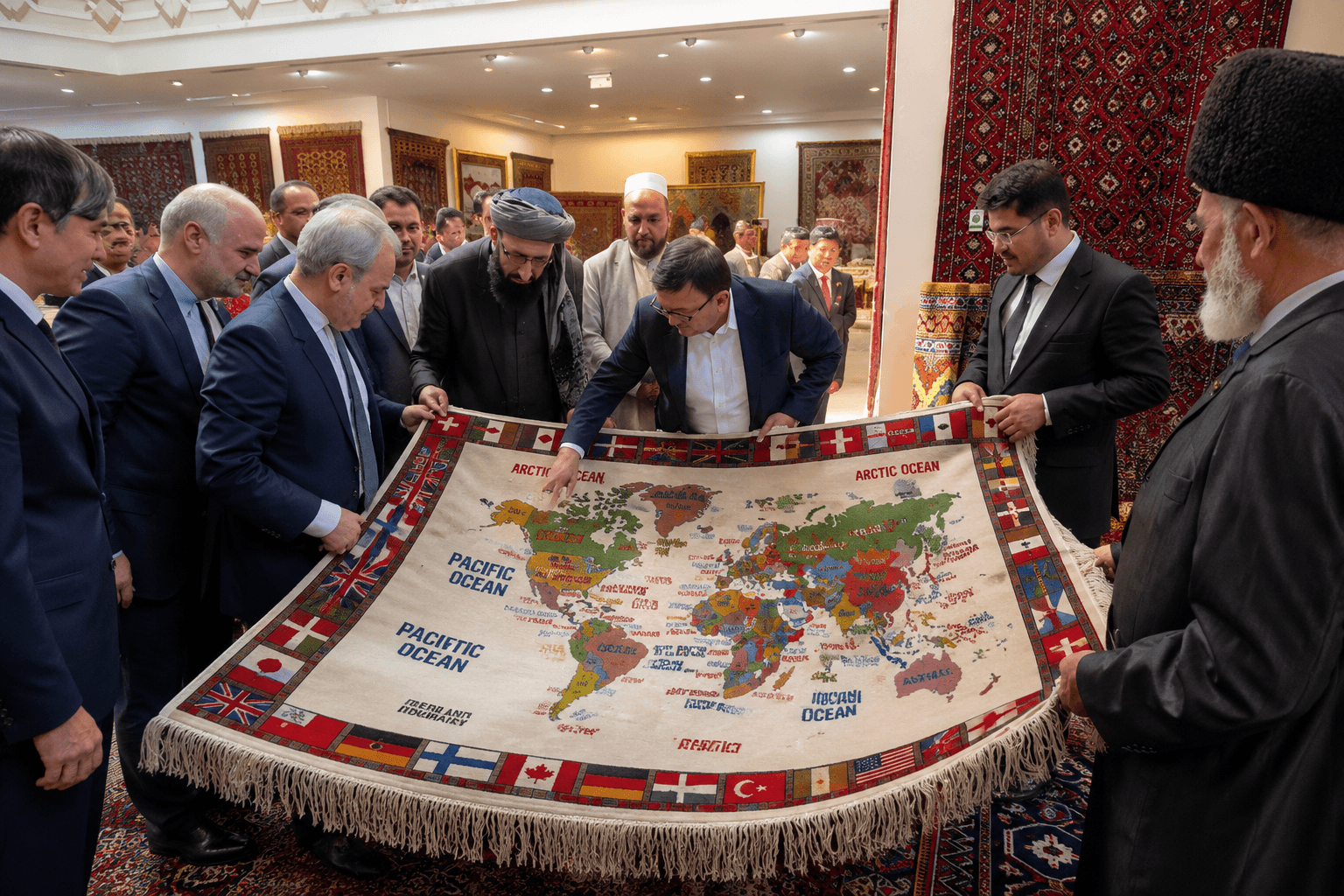 در جشن ملی قالین در عشق‌آباد، قالین‌های افغانی نیز به نمایش گذاشته شد.
