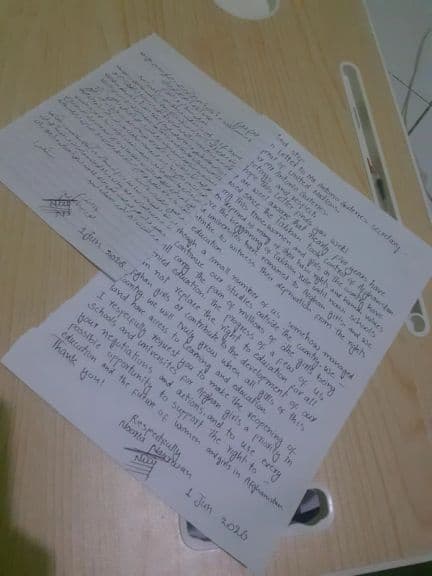 “We do not want to become victims of the world’s silence” Afghan Girls’ Letter to the United Nations secretary-general.