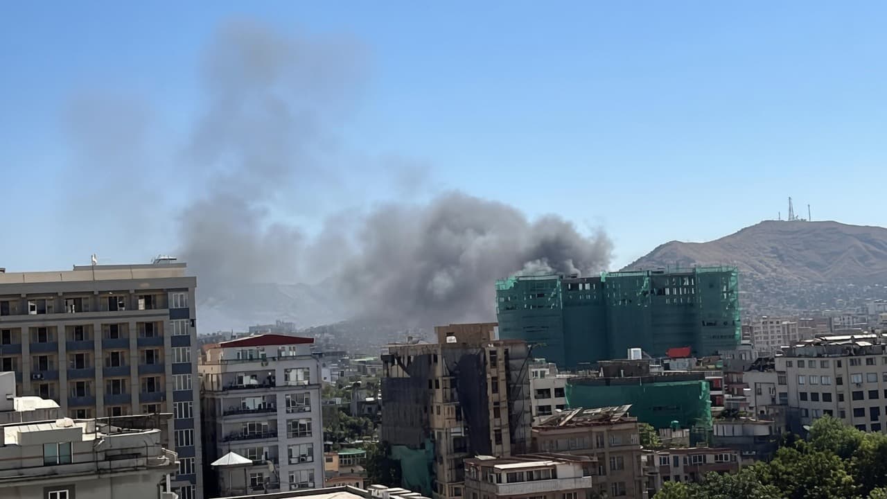Explosion reported heard in Kabul; thick smoke seen in the capital’s sky.