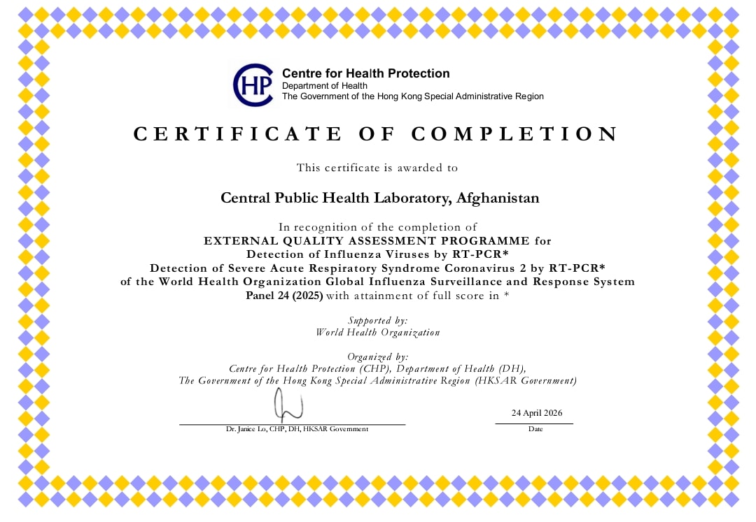 Afghanistan’s National Influenza Laboratory achieves top rating.
